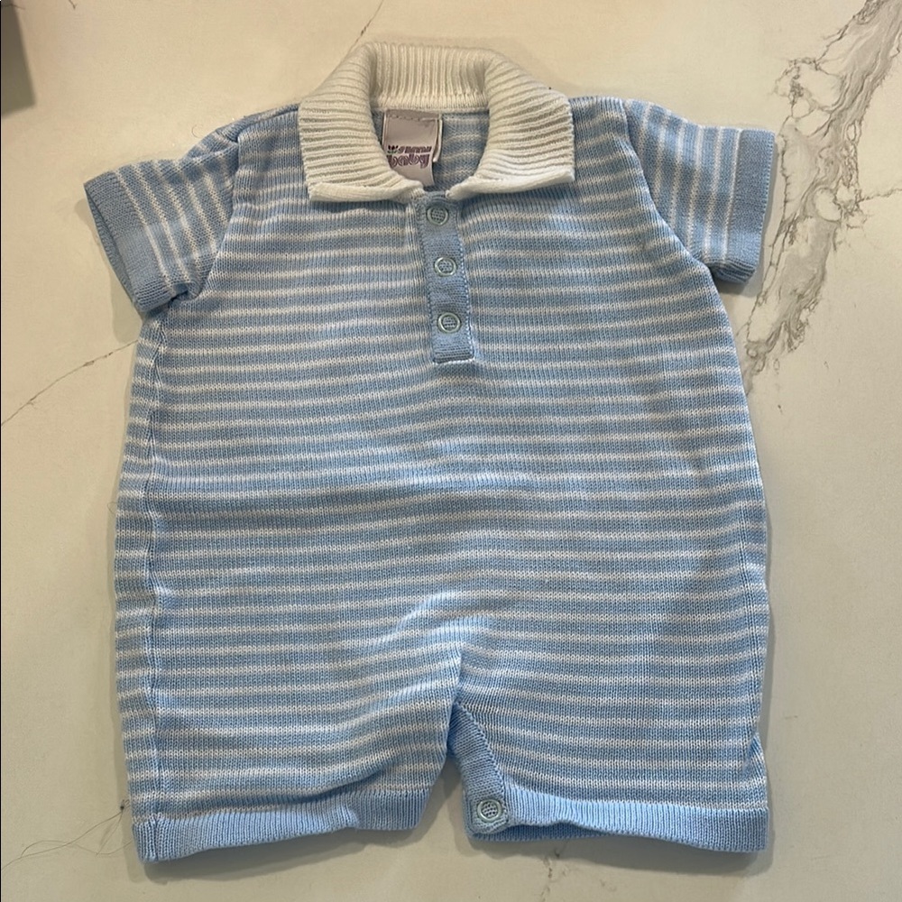 Blue Striped Kids One Piece